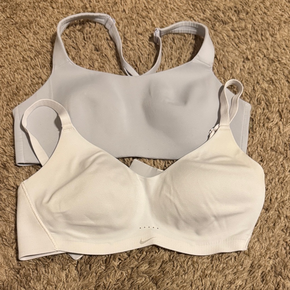 Nike Women's Light Gray and White Sports Bras and lululemon size small